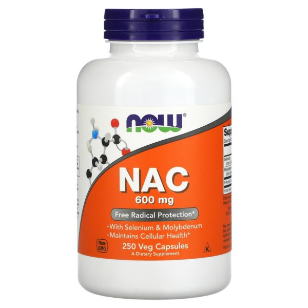 NOW Foods, NAC, 600 mg, 250 cápsulas vegetales