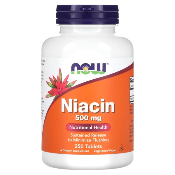 NOW Foods, Niacina, 500 mg, 250 comprimidos