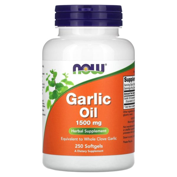 NOW Foods, Aceite de ajo, 1500 mg, 250 cápsulas blandas