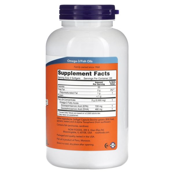 NOW Foods, Superomega EPA, 360 EPA/240 DHA, 240 cápsulas blandas - Imagen 2