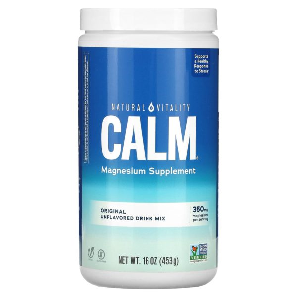 Natural Vitality, CALM, Mezcla para preparar bebidas como suplemento de magnesio, Original sin sabor, 453 g (16 oz)
