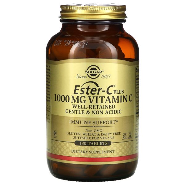 Solgar, Ester-C Plus, Vitamina C, 1000 mg, 180 comprimidos