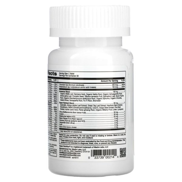 Super Nutrition, SimplyOne, Hombres, Suplemento multivitamínico de triple acción, 30 comprimidos - Imagen 3