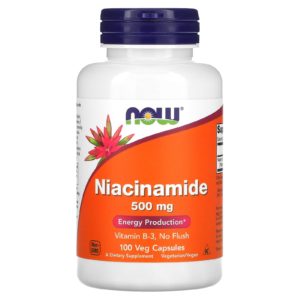 NOW Foods, Niacinamida, 500 mg, 100 cápsulas vegetales