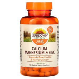 Sundown Naturals, Calcio, magnesio y zinc, 100 comprimidos