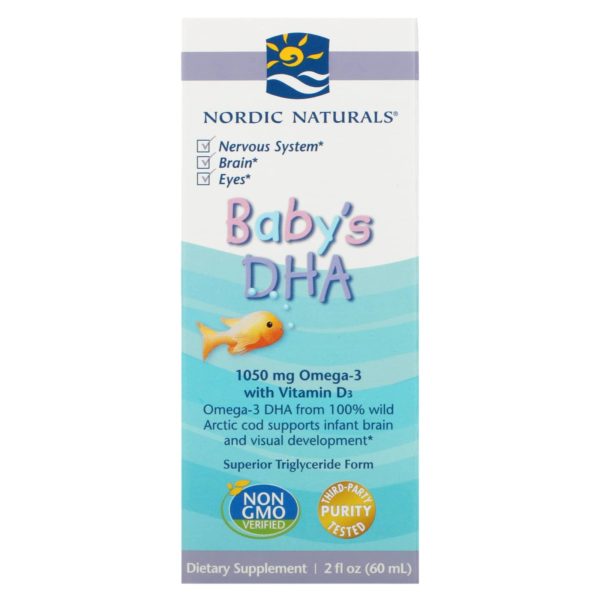 Nordic Naturals, Baby's DHA con vitamina D3, Suplemento para bebés, 1050 mg, 60 ml (2 oz. líq.)