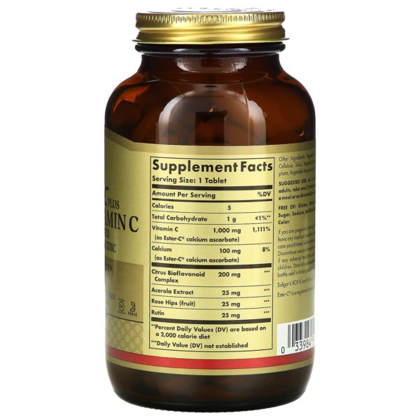Solgar, Ester-C Plus, Vitamina C, 1000 mg, 180 comprimidos - Imagen 2