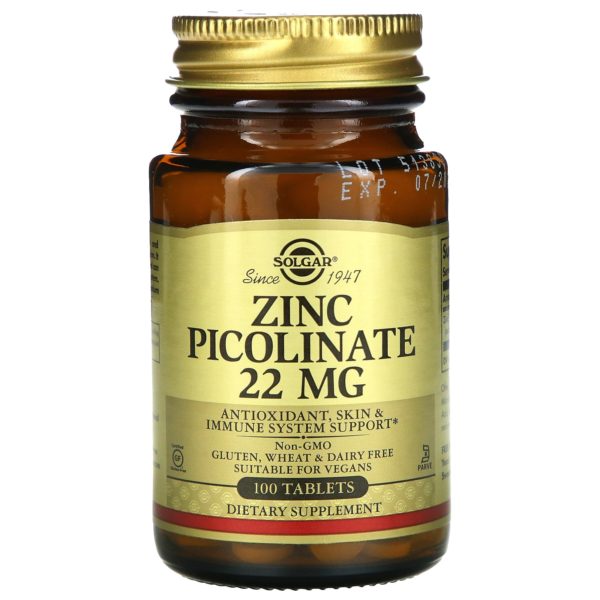 Solgar, Picolinato de zinc, 100 comprimidos