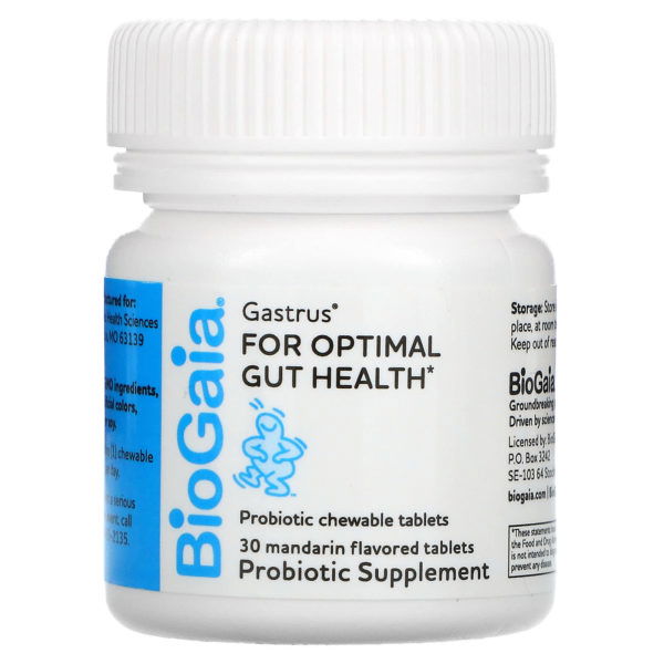 BioGaia, Gastrus para una salud intestinal óptima, Mandarina, 30 comprimidos - Imagen 3