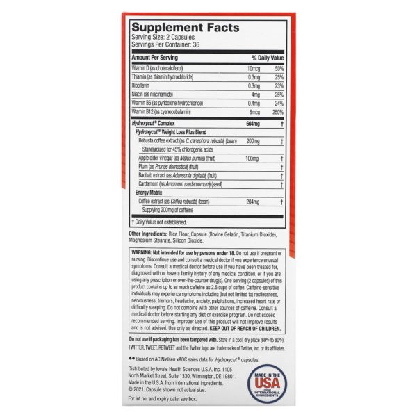 Hydroxycut, Pro Clinical Hydroxycut, Pérdida de peso, 72 cápsulas de liberación rápida - Imagen 2