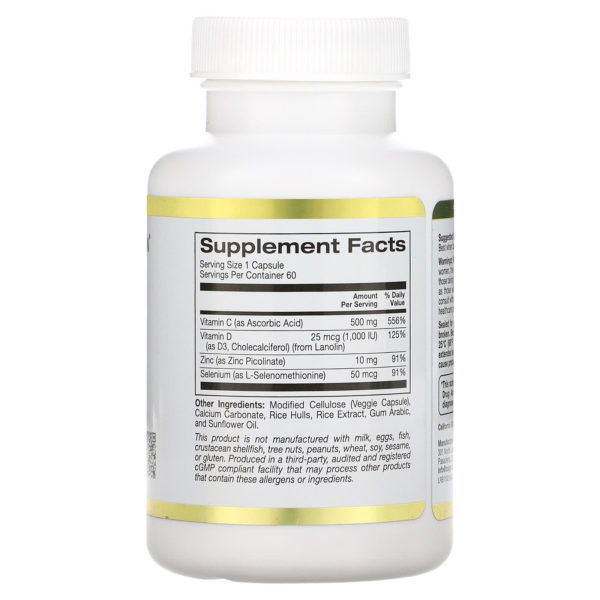 California Gold Nutrition, Immune 4, Suplemento de refuerzo inmunitario, 60 cápsulas vegetales - Imagen 2