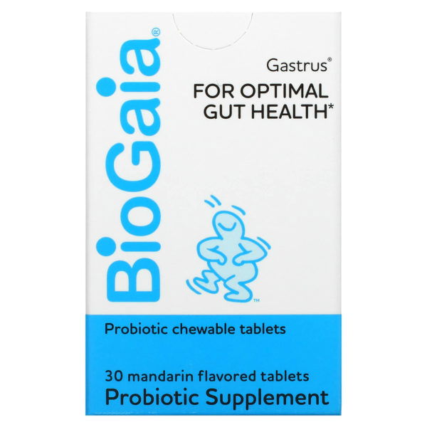 BioGaia, Gastrus para una salud intestinal óptima, Mandarina, 30 comprimidos