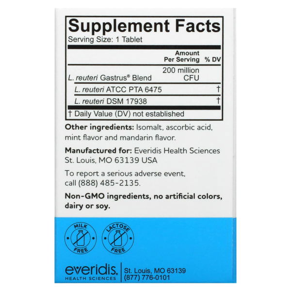 BioGaia, Gastrus para una salud intestinal óptima, Mandarina, 30 comprimidos - Imagen 2