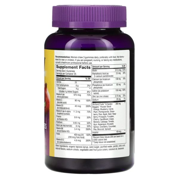 Nature's Way, Alive!, Gomitas prémiums para mujeres, Suplemento multivitamínico, Uva, cereza, arándano azul y asaí, 75 gomitas - Imagen 2