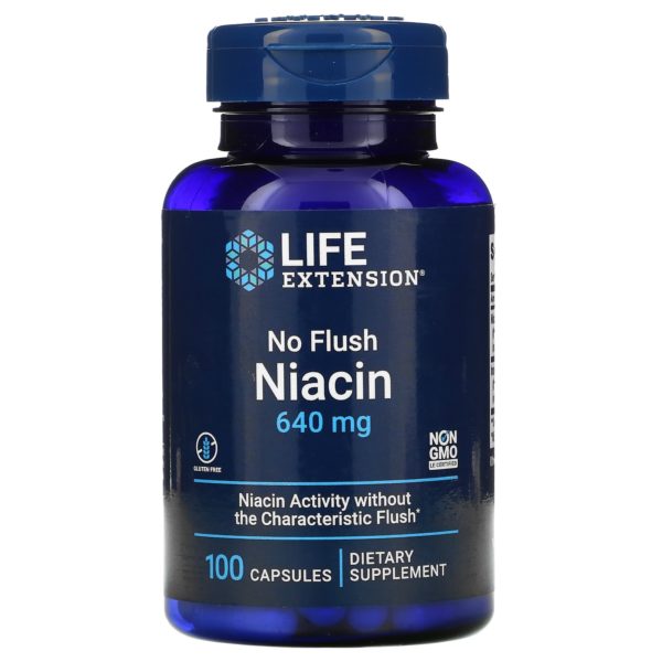 Life Extension, Niacina que no causa enrojecimiento, 640 mg, 100 cápsulas