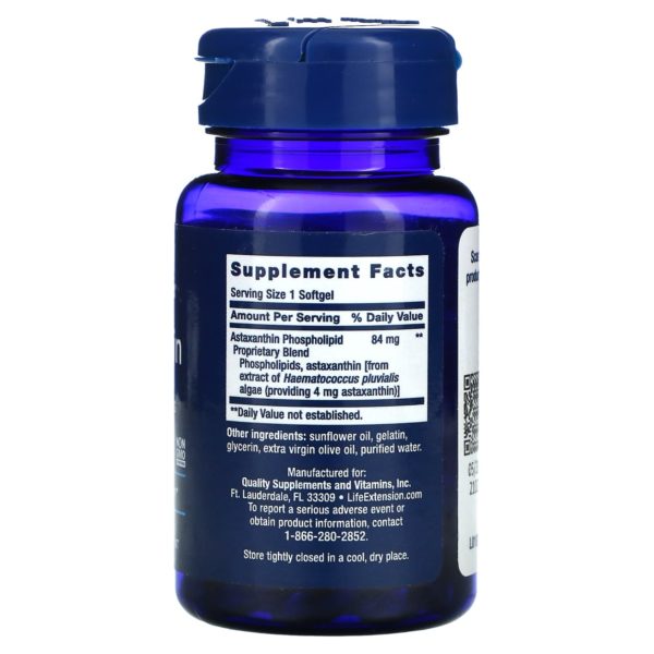Life Extension, Astaxantina con fosfolípidos, 4 mg, 30 cápsulas blandas - Imagen 2