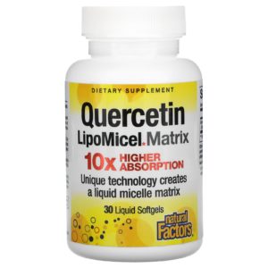 Natural Factors, Matriz de quercetina LipoMicel, 30 cápsulas blandas con contenido líquido.