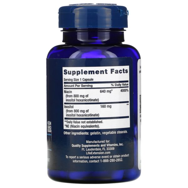 Life Extension, Niacina que no causa enrojecimiento, 640 mg, 100 cápsulas - Imagen 2