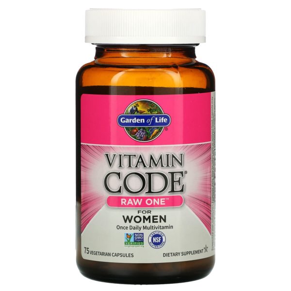 Garden of Life, Vitamin Code, RAW One, Suplemento multivitamínico de una ingesta diaria para mujeres, 75 cápsulas vegetales - Imagen 3