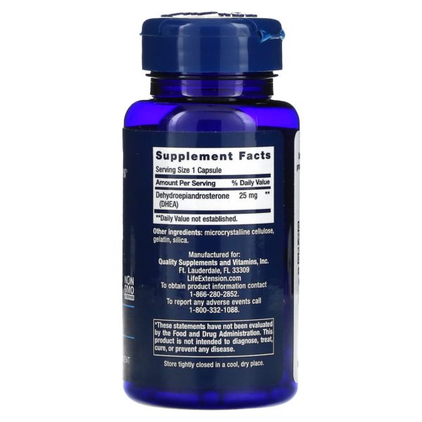 Life Extension, DHEA, 25 mg, 100 cápsulas - Imagen 2
