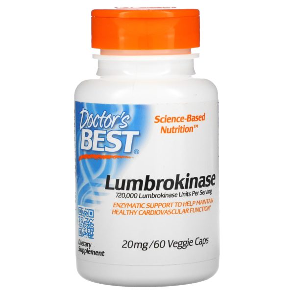 Doctor's Best, Lumbroquinasa, 20 mg, 60 cápsulas vegetales