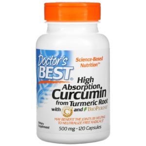 Doctor's Best, Curcumina de alta absorción, 500 mg, 120 cápsulas