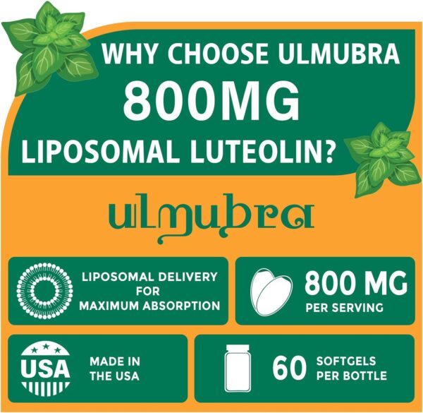 Liposomal Luteolin, 800mg, 60 caps - Imagen 2