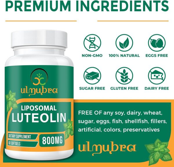 Liposomal Luteolin, 800mg, 60 caps - Imagen 6